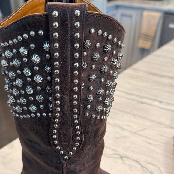 Old Gringo SZ 8.5 Studded Brown Leather Cowboy Boots - Picture 10 of 11